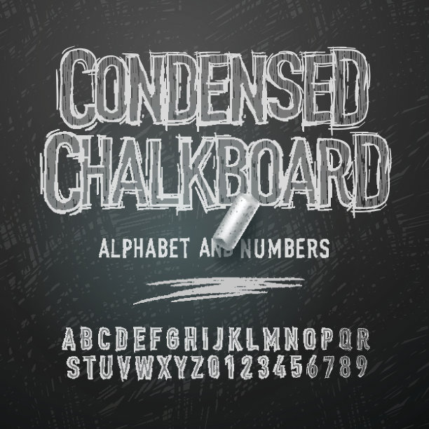 精简的粉笔字母和数字图片下载