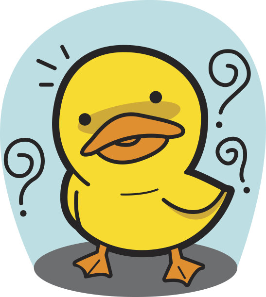 鸭子有一个问题矢量卡通52图片下载