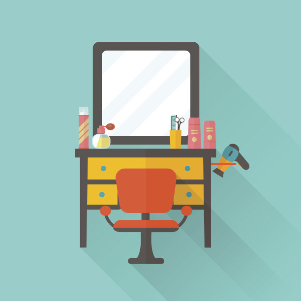 平的理发店。矢量图图片下载