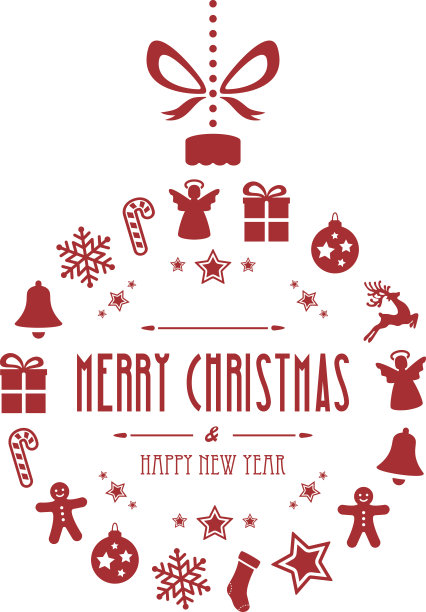 圣诞球饰品红色孤立的背景图片下载