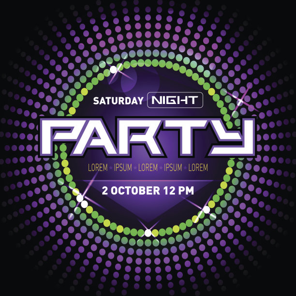 派对迪斯科俱乐部传单模板为你的音乐之夜活动图片下载