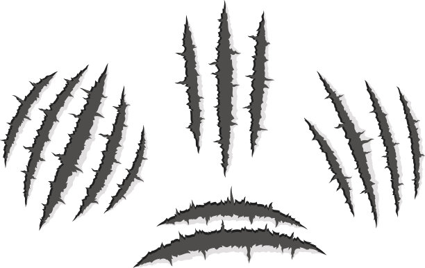 怪物爪子，手抓，撕开白色背景图片下载