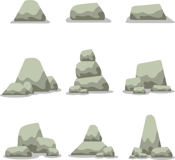 石头集合股票向量艺术图片下载