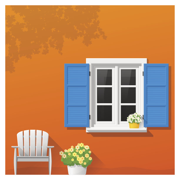 建筑元素窗口背景、矢量、插图素材图片