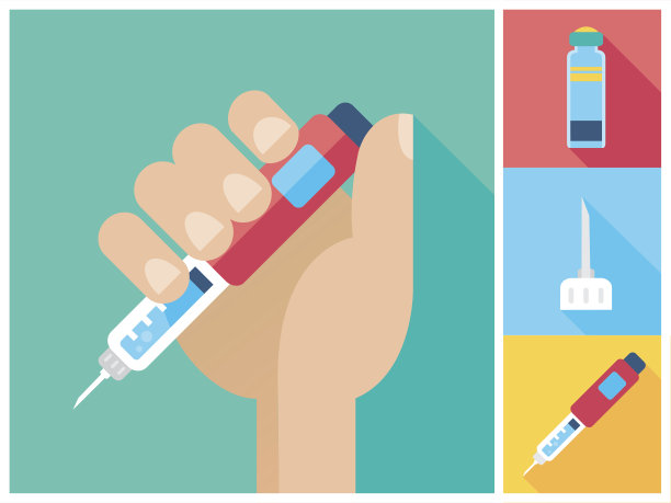 糖尿病图标设置-手握胰岛素注射笔图片下载