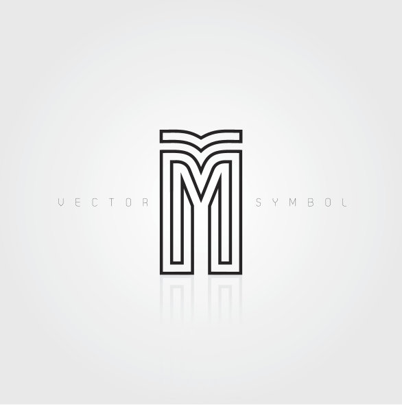 矢量图形优雅和创意线字母/字母M图片下载