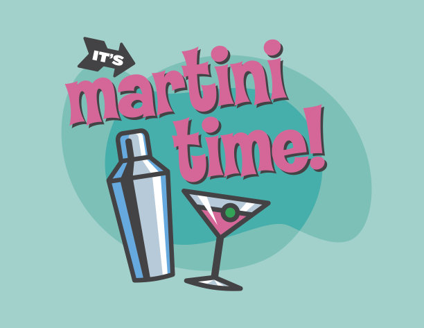 马提尼时间矢量设计图片下载