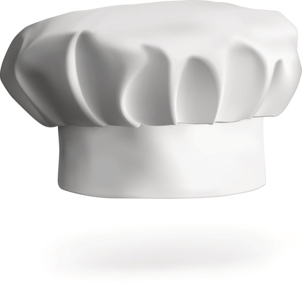 厨师帽白色背景。矢量图图片下载