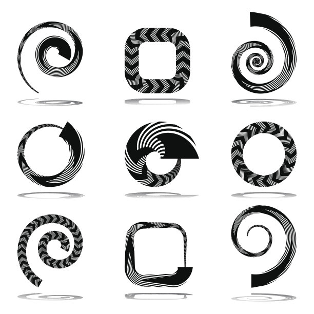 带有条纹图案的抽象图标。图片下载