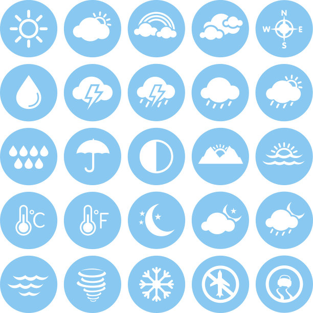 采购产品天气图标，气候，天气预报，季节图片下载