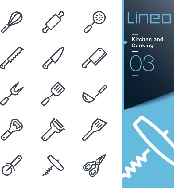 厨房和烹饪线图标图片下载