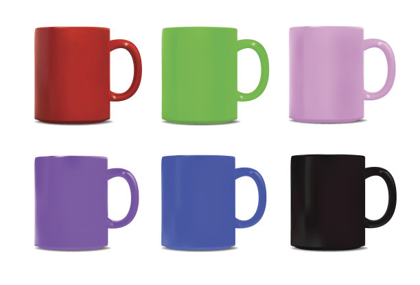 集杯孤立在白色背景图片下载