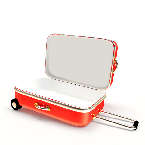 打开红色空手提箱图片下载