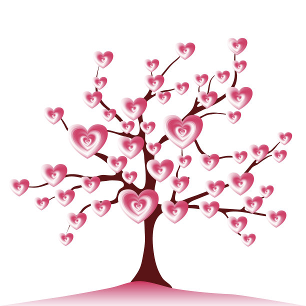 开花的爱情树没有叶，没有花，只有心图片下载