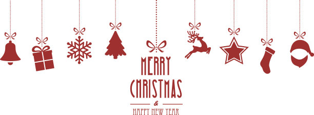 圣诞元素挂红孤立背景素材图片