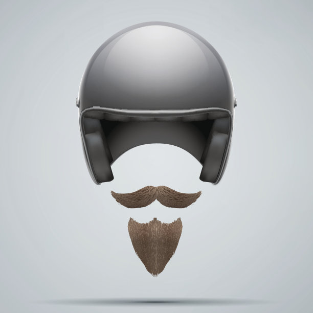 摩托车符号与胡子和胡子素材图片