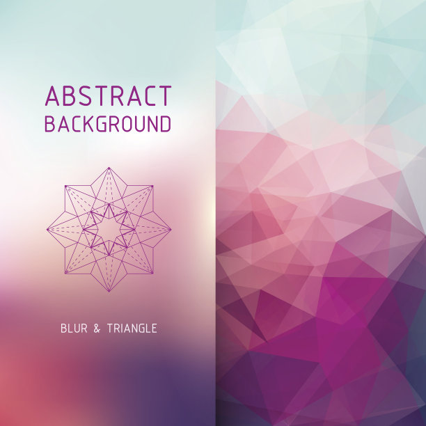 矢量正方形多边形和模糊的背景素材图片