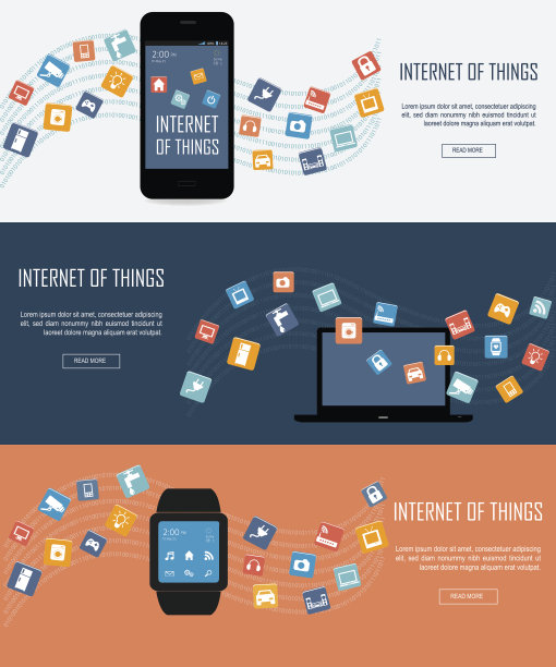 平面设计的物联网横幅图片下载