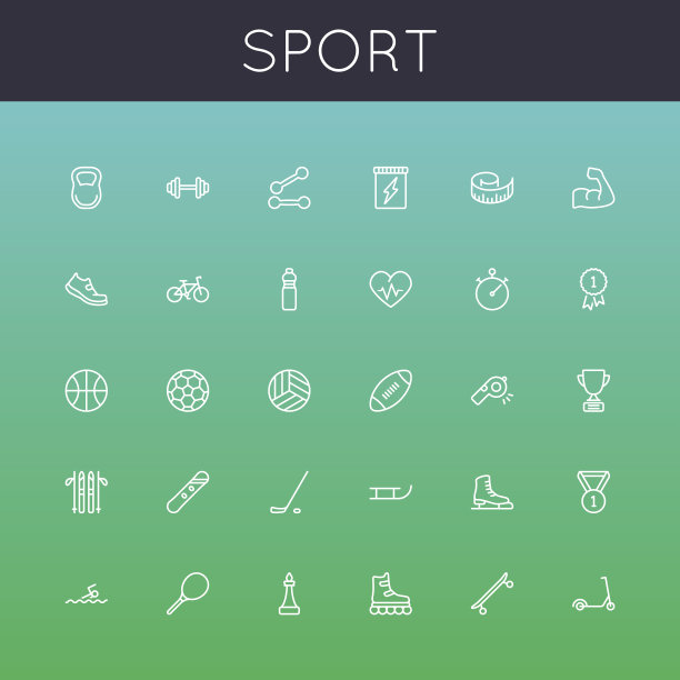 矢量运动线图标图片下载