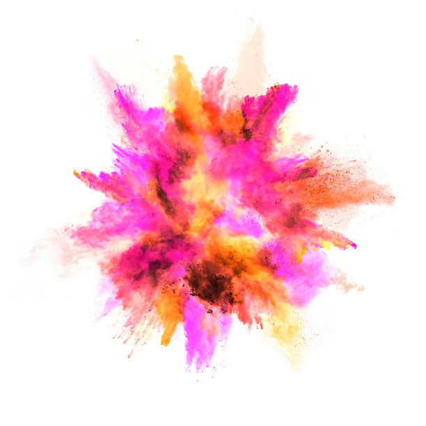 彩色粉末在白色背景上爆炸图片下载