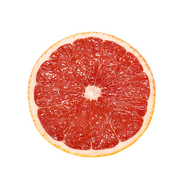 切葡萄柚孤立在白色上图片下载