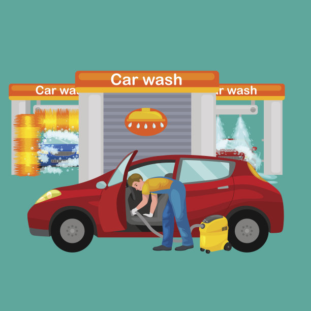 洗车服务，用水和肥皂自动清洗图片下载
