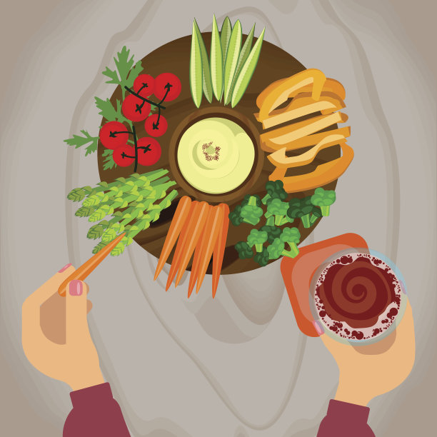 蔬菜和鹰嘴豆泥配啤酒图片下载