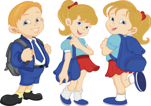 可爱的学校男孩和女孩图片下载