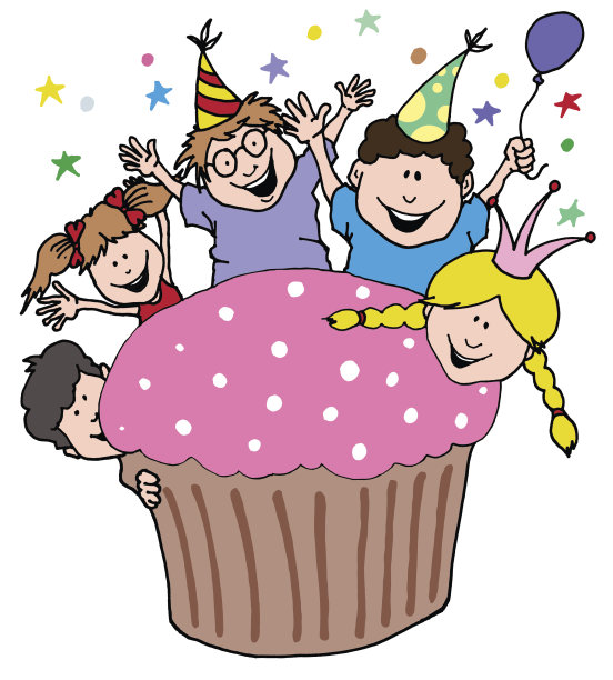 来自拿着大蛋糕的孩子们的派对邀请图片下载