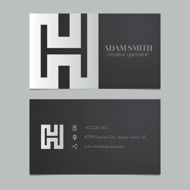 矢量图形名片与字母符号/字母H图片下载
