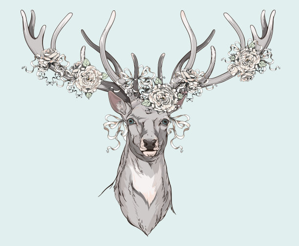 鹿与婚礼装饰素材图片