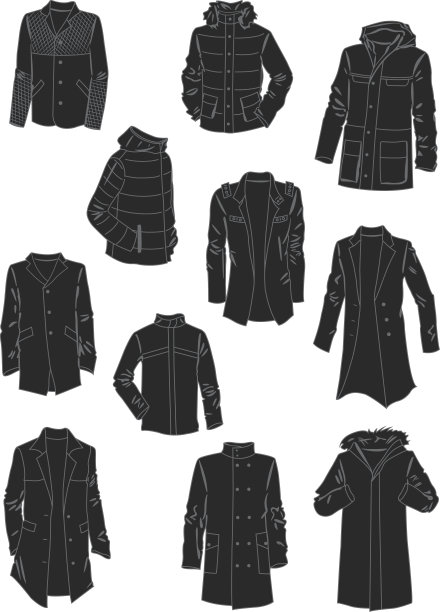 男士夹克和外套的剪影图片下载