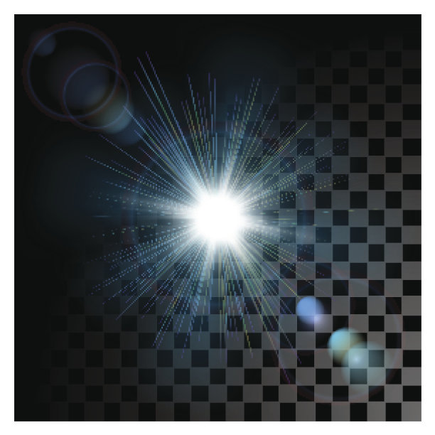 矢量发光的光效应恒星爆发与闪光图片下载
