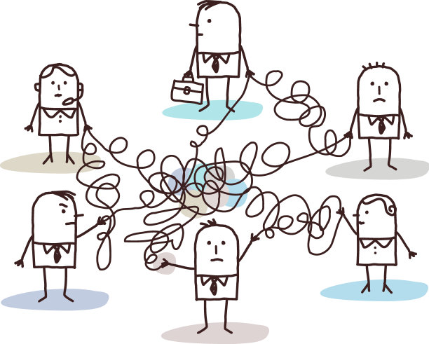 一群由杂乱的线路连接起来的商人图片下载