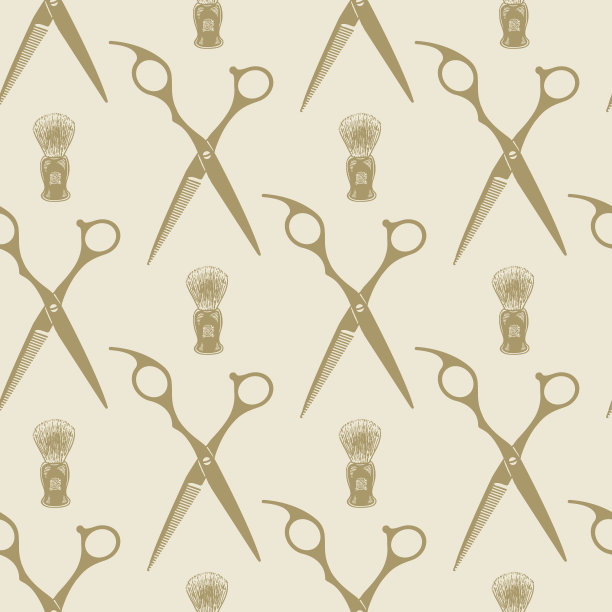 理发剪胡子刷花纹瓷砖背景无缝图片下载