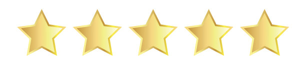 五个金色的星星素材图片