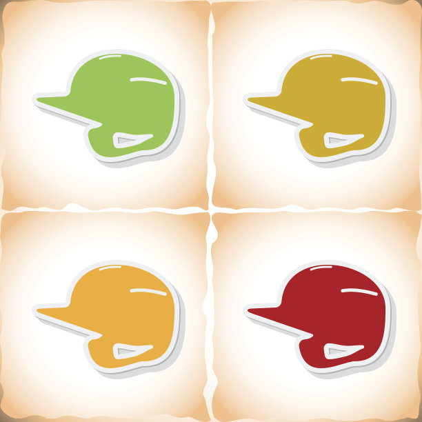 棒球帽。在旧纸上粘贴有阴影的扁平贴纸图片下载