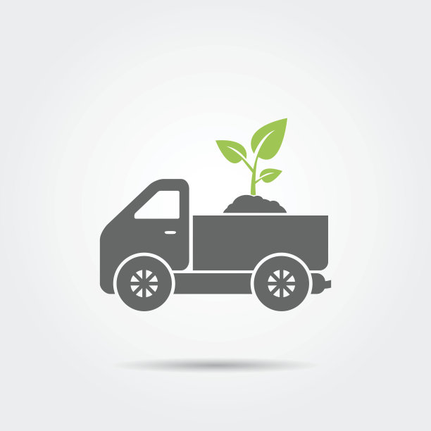 在卡车图标上发芽图片下载