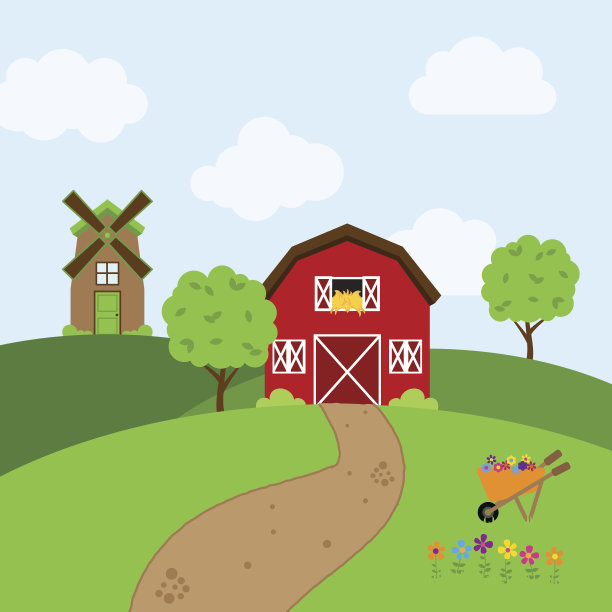 矢量农场主题背景图片下载