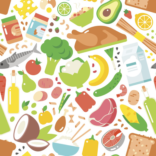 蔬菜无缝格局园林背景向量。图片下载