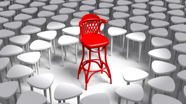 酒吧凳中的许多凳子3D插图图片下载