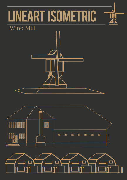 等距建筑历史老建筑图形线艺术集图片下载