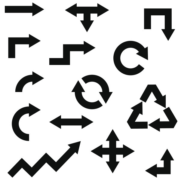 各种箭头隔离在白色背景上。向量illustrat图片下载