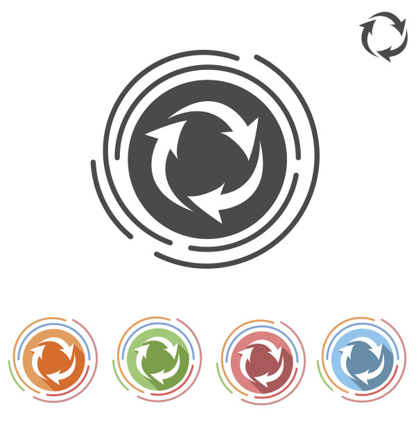 圆形进程图标中的箭头图片下载