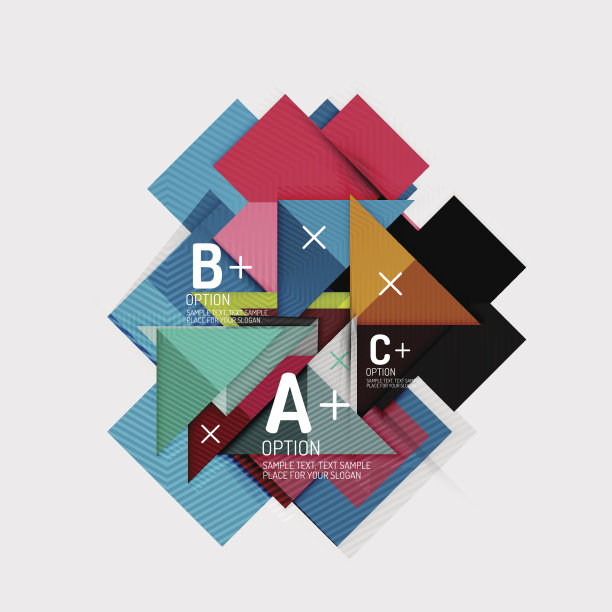 纸张样式抽象几何形状与信息图形选项图片下载