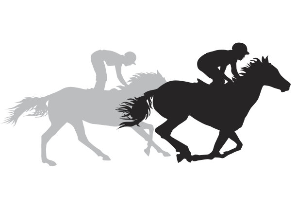 两个骑师正在骑马。图片下载