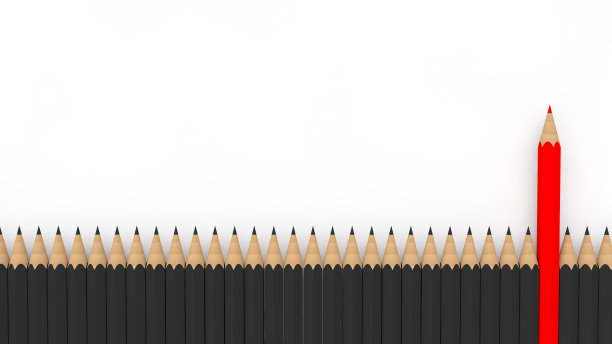 3d独特的红铅笔众多图片下载