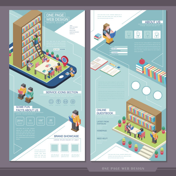 教育理念一页网站模板设计图片下载