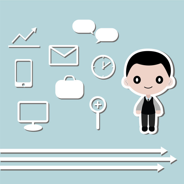 商人和图标符号矢量插图图片下载