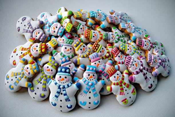雪人，圣诞饼干图片下载
